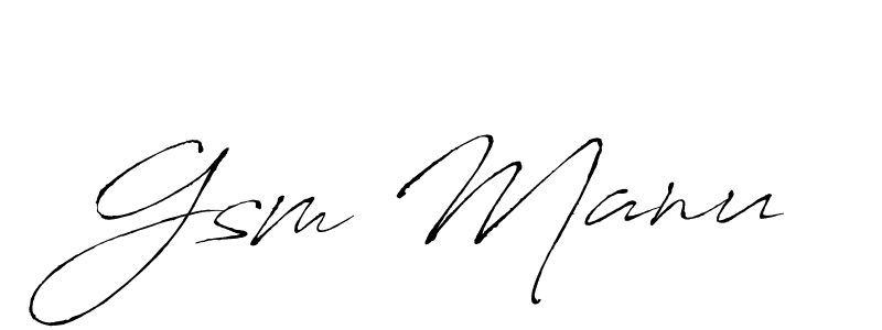 How to make Gsm Manu signature? Antro_Vectra is a professional autograph style. Create handwritten signature for Gsm Manu name. Gsm Manu signature style 6 images and pictures png