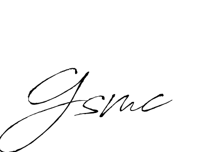 Make a beautiful signature design for name Gsmc. With this signature (Antro_Vectra) style, you can create a handwritten signature for free. Gsmc signature style 6 images and pictures png