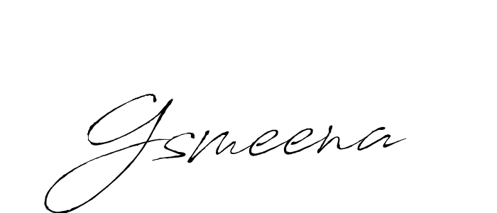Make a beautiful signature design for name Gsmeena. With this signature (Antro_Vectra) style, you can create a handwritten signature for free. Gsmeena signature style 6 images and pictures png