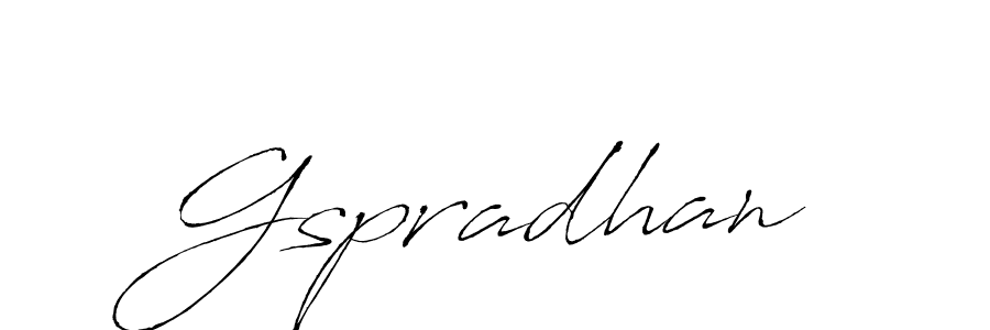 Create a beautiful signature design for name Gspradhan. With this signature (Antro_Vectra) fonts, you can make a handwritten signature for free. Gspradhan signature style 6 images and pictures png