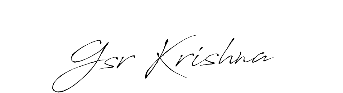 Make a beautiful signature design for name Gsr Krishna. With this signature (Antro_Vectra) style, you can create a handwritten signature for free. Gsr Krishna signature style 6 images and pictures png