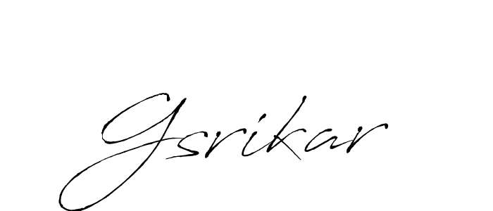 You should practise on your own different ways (Antro_Vectra) to write your name (Gsrikar) in signature. don't let someone else do it for you. Gsrikar signature style 6 images and pictures png