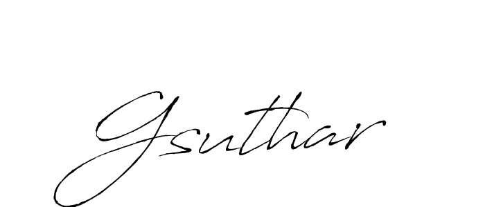 How to make Gsuthar name signature. Use Antro_Vectra style for creating short signs online. This is the latest handwritten sign. Gsuthar signature style 6 images and pictures png