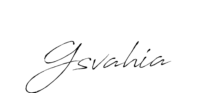 How to make Gsvahia signature? Antro_Vectra is a professional autograph style. Create handwritten signature for Gsvahia name. Gsvahia signature style 6 images and pictures png