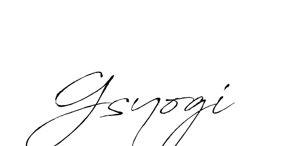 How to Draw Gsyogi signature style? Antro_Vectra is a latest design signature styles for name Gsyogi. Gsyogi signature style 6 images and pictures png