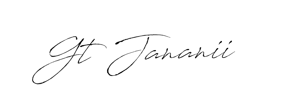 Similarly Antro_Vectra is the best handwritten signature design. Signature creator online .You can use it as an online autograph creator for name Gt Jananii. Gt Jananii signature style 6 images and pictures png