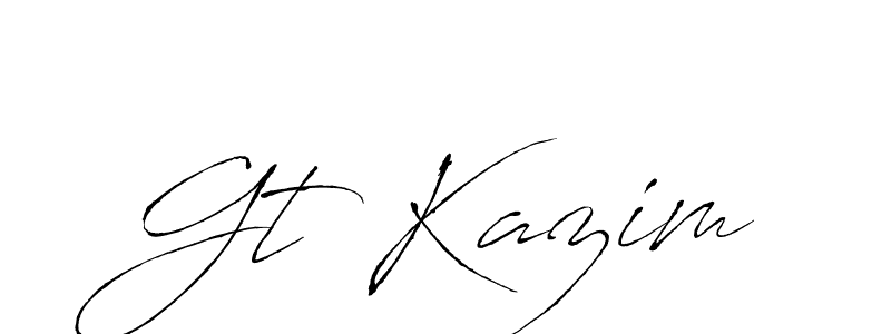 Create a beautiful signature design for name Gt Kazim. With this signature (Antro_Vectra) fonts, you can make a handwritten signature for free. Gt Kazim signature style 6 images and pictures png