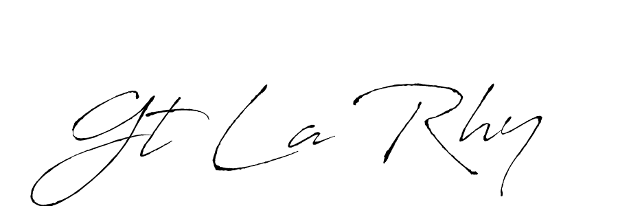 How to make Gt La Rhy name signature. Use Antro_Vectra style for creating short signs online. This is the latest handwritten sign. Gt La Rhy signature style 6 images and pictures png