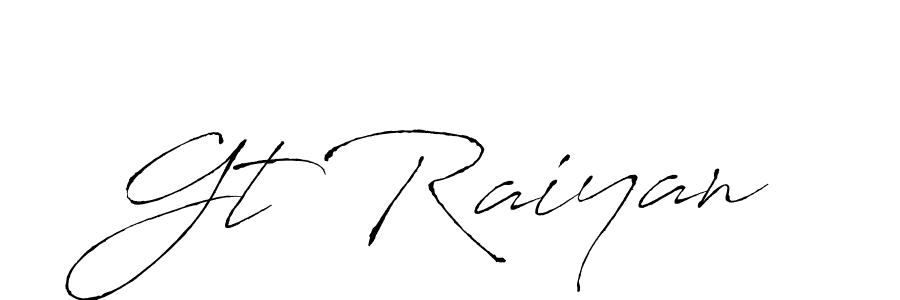 Design your own signature with our free online signature maker. With this signature software, you can create a handwritten (Antro_Vectra) signature for name Gt Raiyan. Gt Raiyan signature style 6 images and pictures png