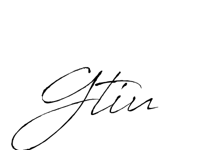 Use a signature maker to create a handwritten signature online. With this signature software, you can design (Antro_Vectra) your own signature for name Gtiu. Gtiu signature style 6 images and pictures png