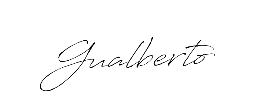 Make a beautiful signature design for name Gualberto. With this signature (Antro_Vectra) style, you can create a handwritten signature for free. Gualberto signature style 6 images and pictures png