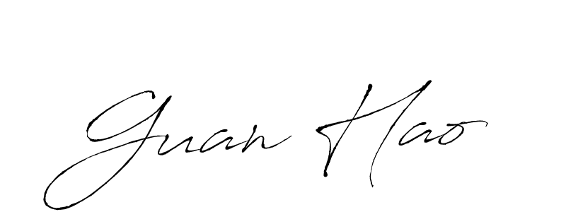 How to make Guan Hao name signature. Use Antro_Vectra style for creating short signs online. This is the latest handwritten sign. Guan Hao signature style 6 images and pictures png