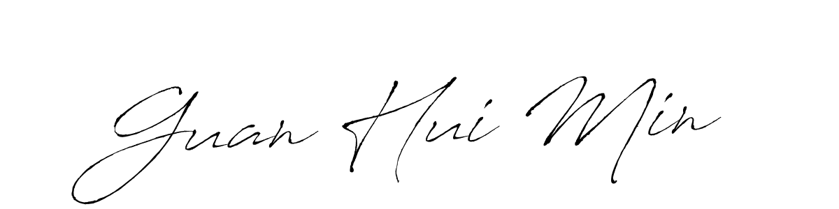 Create a beautiful signature design for name Guan Hui Min. With this signature (Antro_Vectra) fonts, you can make a handwritten signature for free. Guan Hui Min signature style 6 images and pictures png