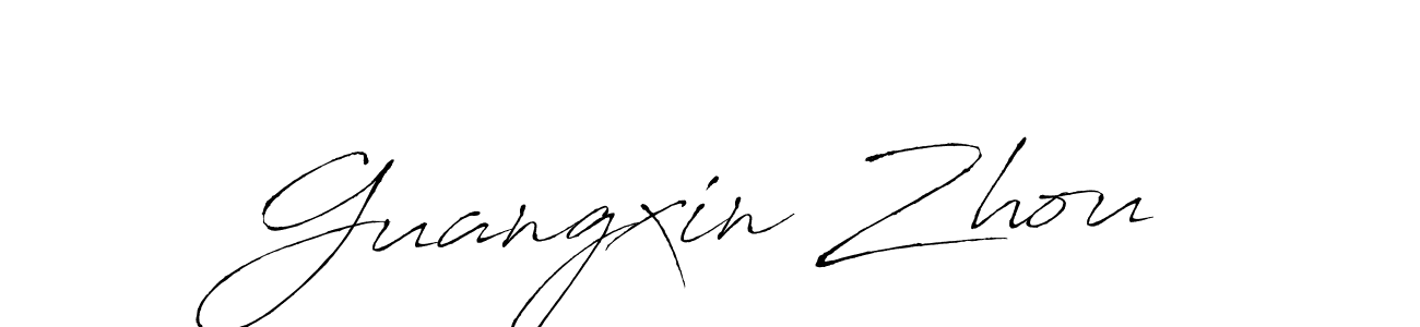 The best way (Antro_Vectra) to make a short signature is to pick only two or three words in your name. The name Guangxin Zhou include a total of six letters. For converting this name. Guangxin Zhou signature style 6 images and pictures png