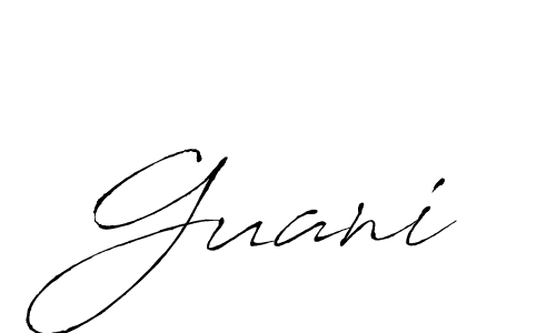 Make a beautiful signature design for name Guani. With this signature (Antro_Vectra) style, you can create a handwritten signature for free. Guani signature style 6 images and pictures png