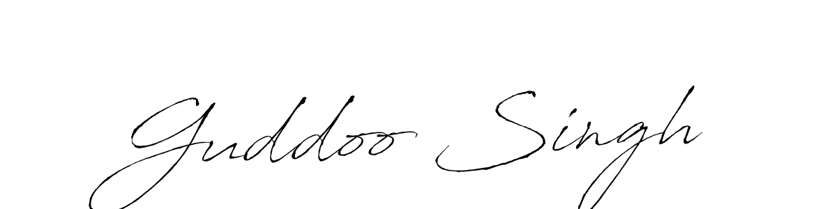 Design your own signature with our free online signature maker. With this signature software, you can create a handwritten (Antro_Vectra) signature for name Guddoo Singh. Guddoo Singh signature style 6 images and pictures png