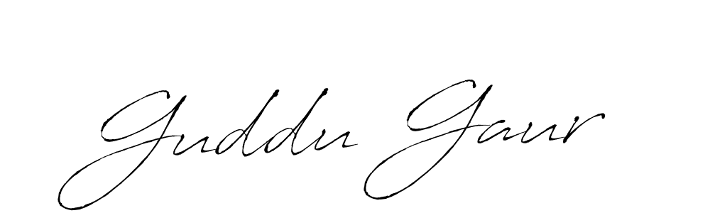 if you are searching for the best signature style for your name Guddu Gaur. so please give up your signature search. here we have designed multiple signature styles  using Antro_Vectra. Guddu Gaur signature style 6 images and pictures png
