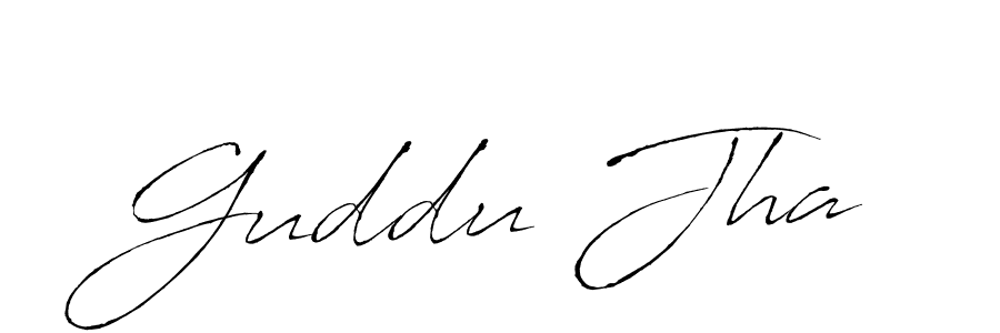 Design your own signature with our free online signature maker. With this signature software, you can create a handwritten (Antro_Vectra) signature for name Guddu Jha. Guddu Jha signature style 6 images and pictures png
