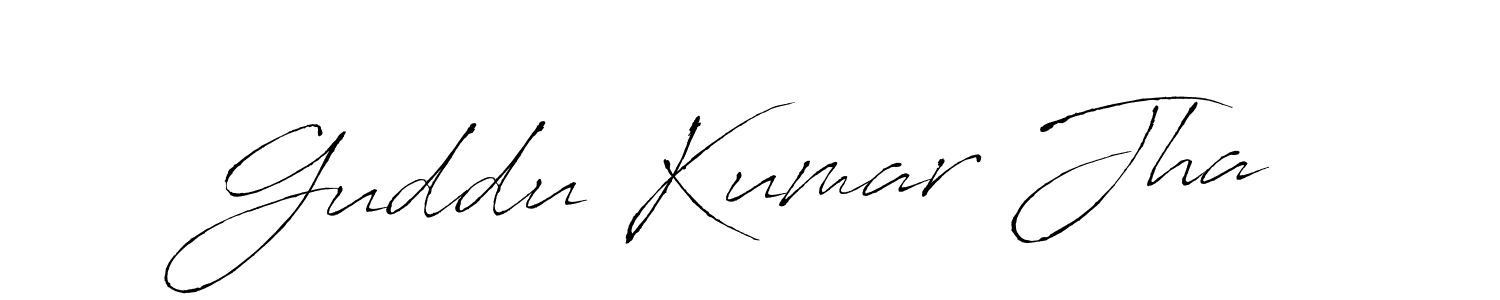 Make a beautiful signature design for name Guddu Kumar Jha. With this signature (Antro_Vectra) style, you can create a handwritten signature for free. Guddu Kumar Jha signature style 6 images and pictures png