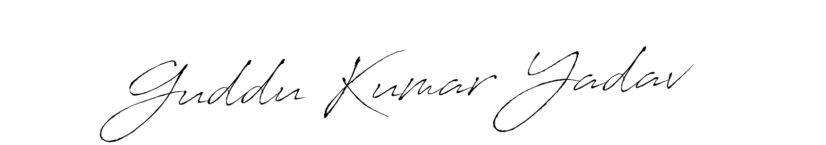 Make a beautiful signature design for name Guddu Kumar Yadav. With this signature (Antro_Vectra) style, you can create a handwritten signature for free. Guddu Kumar Yadav signature style 6 images and pictures png