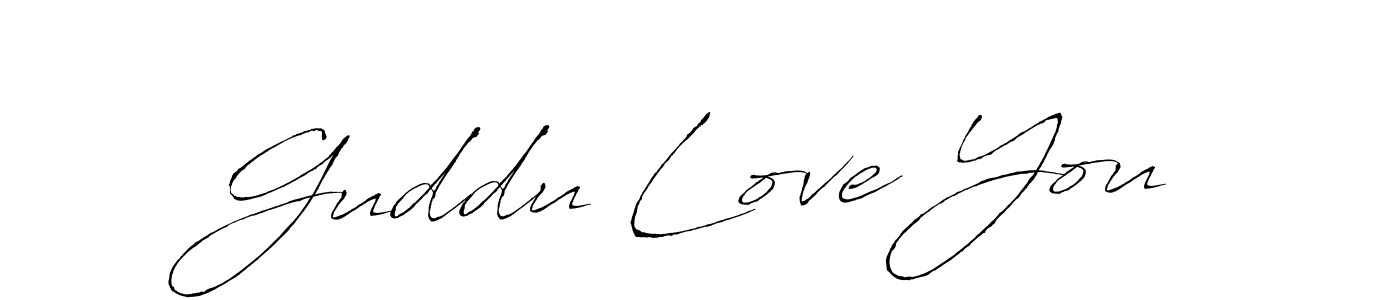 How to make Guddu Love You name signature. Use Antro_Vectra style for creating short signs online. This is the latest handwritten sign. Guddu Love You signature style 6 images and pictures png