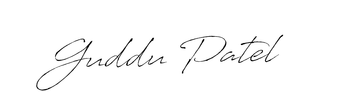 How to make Guddu Patel name signature. Use Antro_Vectra style for creating short signs online. This is the latest handwritten sign. Guddu Patel signature style 6 images and pictures png