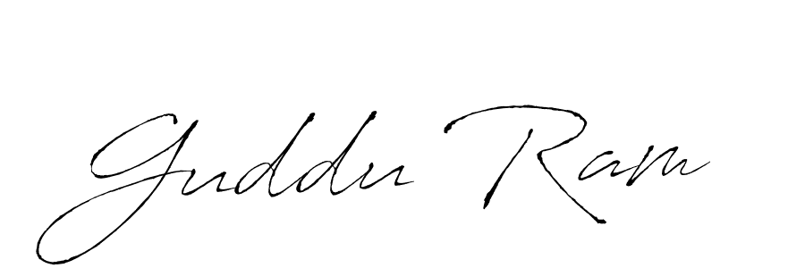 Design your own signature with our free online signature maker. With this signature software, you can create a handwritten (Antro_Vectra) signature for name Guddu Ram. Guddu Ram signature style 6 images and pictures png