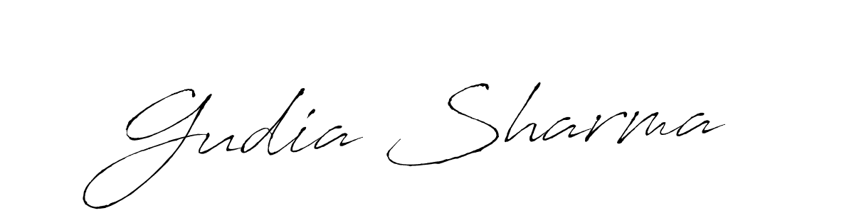 Antro_Vectra is a professional signature style that is perfect for those who want to add a touch of class to their signature. It is also a great choice for those who want to make their signature more unique. Get Gudia Sharma name to fancy signature for free. Gudia Sharma signature style 6 images and pictures png