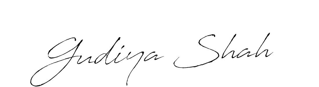 The best way (Antro_Vectra) to make a short signature is to pick only two or three words in your name. The name Gudiya Shah include a total of six letters. For converting this name. Gudiya Shah signature style 6 images and pictures png