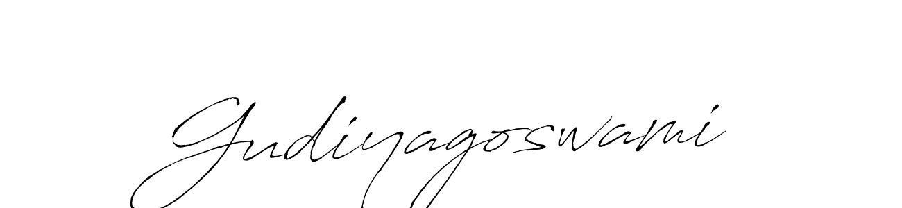 Use a signature maker to create a handwritten signature online. With this signature software, you can design (Antro_Vectra) your own signature for name Gudiyagoswami. Gudiyagoswami signature style 6 images and pictures png