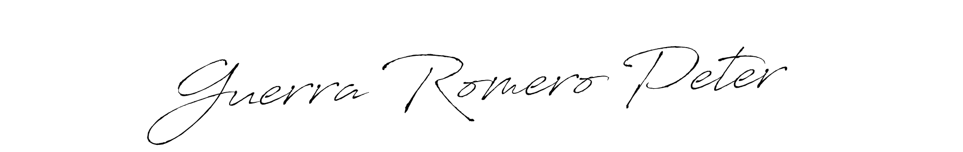 How to make Guerra Romero Peter name signature. Use Antro_Vectra style for creating short signs online. This is the latest handwritten sign. Guerra Romero Peter signature style 6 images and pictures png
