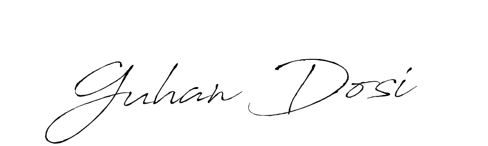 How to make Guhan Dosi name signature. Use Antro_Vectra style for creating short signs online. This is the latest handwritten sign. Guhan Dosi signature style 6 images and pictures png