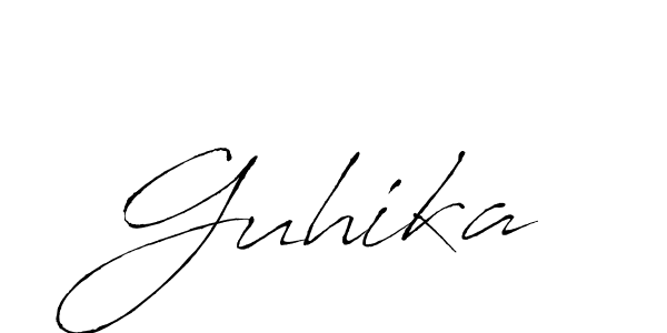 Design your own signature with our free online signature maker. With this signature software, you can create a handwritten (Antro_Vectra) signature for name Guhika. Guhika signature style 6 images and pictures png