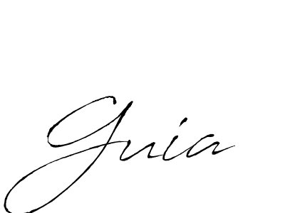 Design your own signature with our free online signature maker. With this signature software, you can create a handwritten (Antro_Vectra) signature for name Guia. Guia signature style 6 images and pictures png