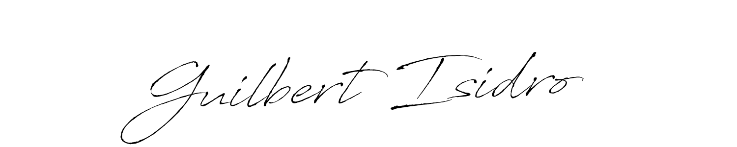 How to make Guilbert Isidro name signature. Use Antro_Vectra style for creating short signs online. This is the latest handwritten sign. Guilbert Isidro signature style 6 images and pictures png