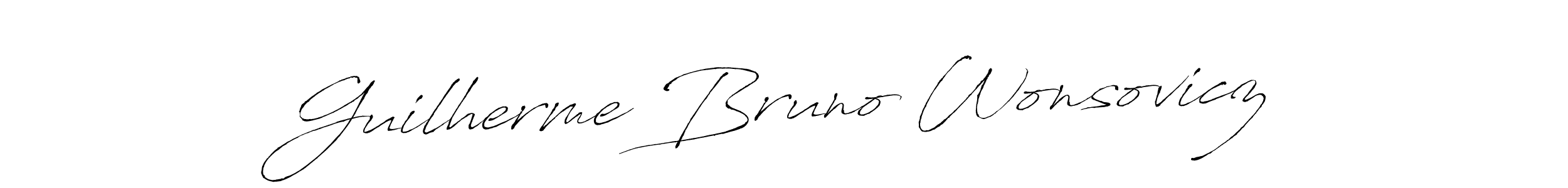 The best way (Antro_Vectra) to make a short signature is to pick only two or three words in your name. The name Guilherme Bruno Wonsovicz include a total of six letters. For converting this name. Guilherme Bruno Wonsovicz signature style 6 images and pictures png