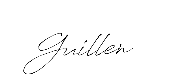 Make a beautiful signature design for name Guillen. With this signature (Antro_Vectra) style, you can create a handwritten signature for free. Guillen signature style 6 images and pictures png