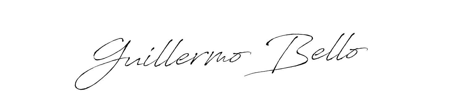 Use a signature maker to create a handwritten signature online. With this signature software, you can design (Antro_Vectra) your own signature for name Guillermo Bello. Guillermo Bello signature style 6 images and pictures png