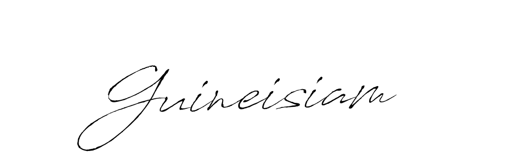 Make a beautiful signature design for name Guineisiam. With this signature (Antro_Vectra) style, you can create a handwritten signature for free. Guineisiam signature style 6 images and pictures png