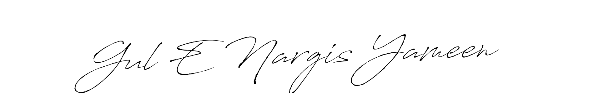 Create a beautiful signature design for name Gul E Nargis Yameen. With this signature (Antro_Vectra) fonts, you can make a handwritten signature for free. Gul E Nargis Yameen signature style 6 images and pictures png