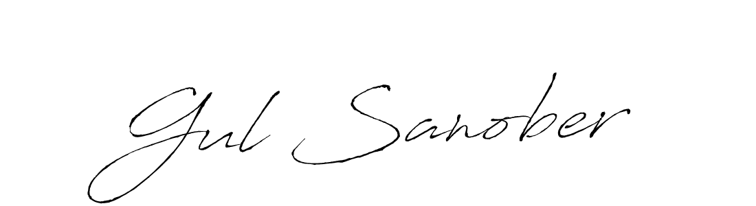 Create a beautiful signature design for name Gul Sanober. With this signature (Antro_Vectra) fonts, you can make a handwritten signature for free. Gul Sanober signature style 6 images and pictures png