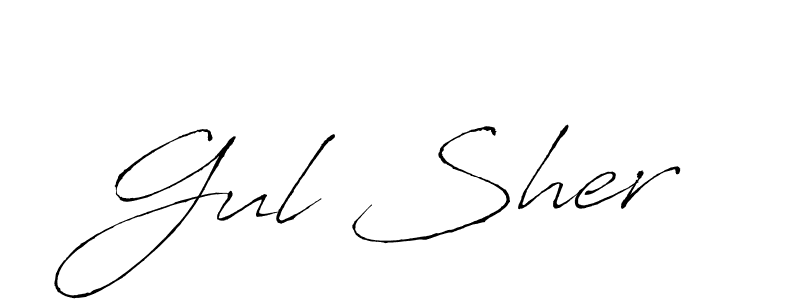 Make a beautiful signature design for name Gul Sher. With this signature (Antro_Vectra) style, you can create a handwritten signature for free. Gul Sher signature style 6 images and pictures png