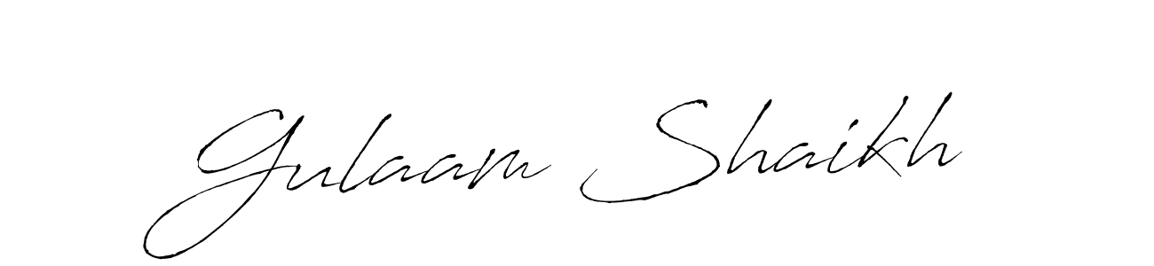 How to make Gulaam Shaikh signature? Antro_Vectra is a professional autograph style. Create handwritten signature for Gulaam Shaikh name. Gulaam Shaikh signature style 6 images and pictures png
