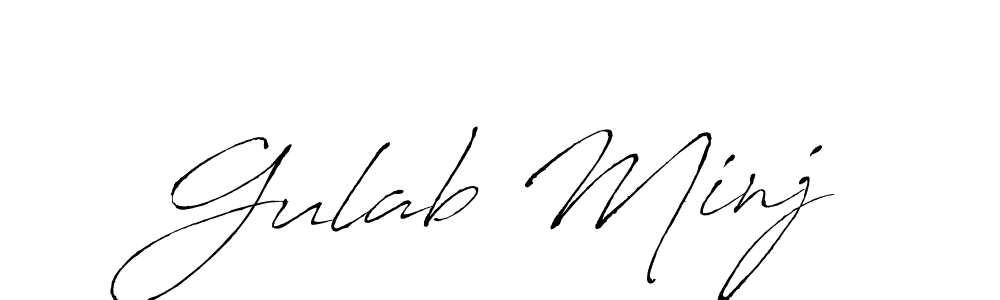 How to make Gulab Minj name signature. Use Antro_Vectra style for creating short signs online. This is the latest handwritten sign. Gulab Minj signature style 6 images and pictures png