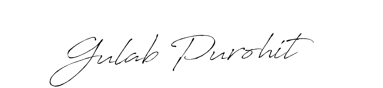 Make a beautiful signature design for name Gulab Purohit. With this signature (Antro_Vectra) style, you can create a handwritten signature for free. Gulab Purohit signature style 6 images and pictures png