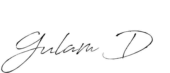 Make a beautiful signature design for name Gulam D. With this signature (Antro_Vectra) style, you can create a handwritten signature for free. Gulam D signature style 6 images and pictures png