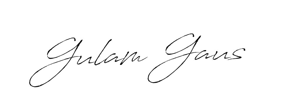 Make a beautiful signature design for name Gulam Gaus. With this signature (Antro_Vectra) style, you can create a handwritten signature for free. Gulam Gaus signature style 6 images and pictures png