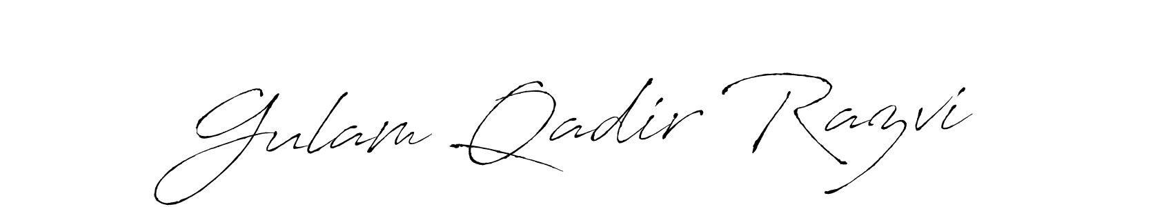 How to make Gulam Qadir Razvi signature? Antro_Vectra is a professional autograph style. Create handwritten signature for Gulam Qadir Razvi name. Gulam Qadir Razvi signature style 6 images and pictures png