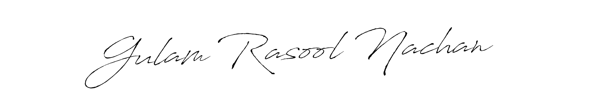 The best way (Antro_Vectra) to make a short signature is to pick only two or three words in your name. The name Gulam Rasool Nachan include a total of six letters. For converting this name. Gulam Rasool Nachan signature style 6 images and pictures png