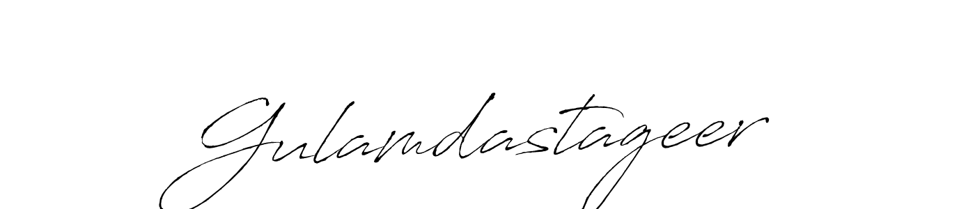 Make a beautiful signature design for name Gulamdastageer. With this signature (Antro_Vectra) style, you can create a handwritten signature for free. Gulamdastageer signature style 6 images and pictures png